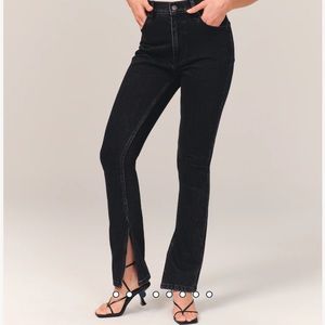 Abercrombie high rise skinny Jean with vent hem (black)